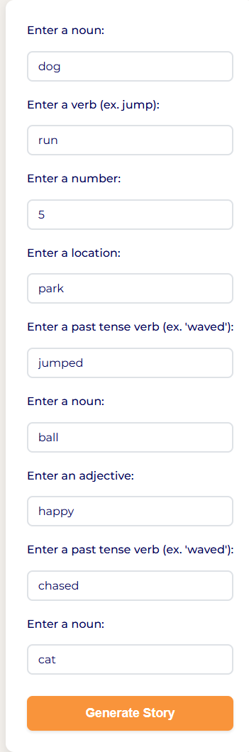Madlibs game preview